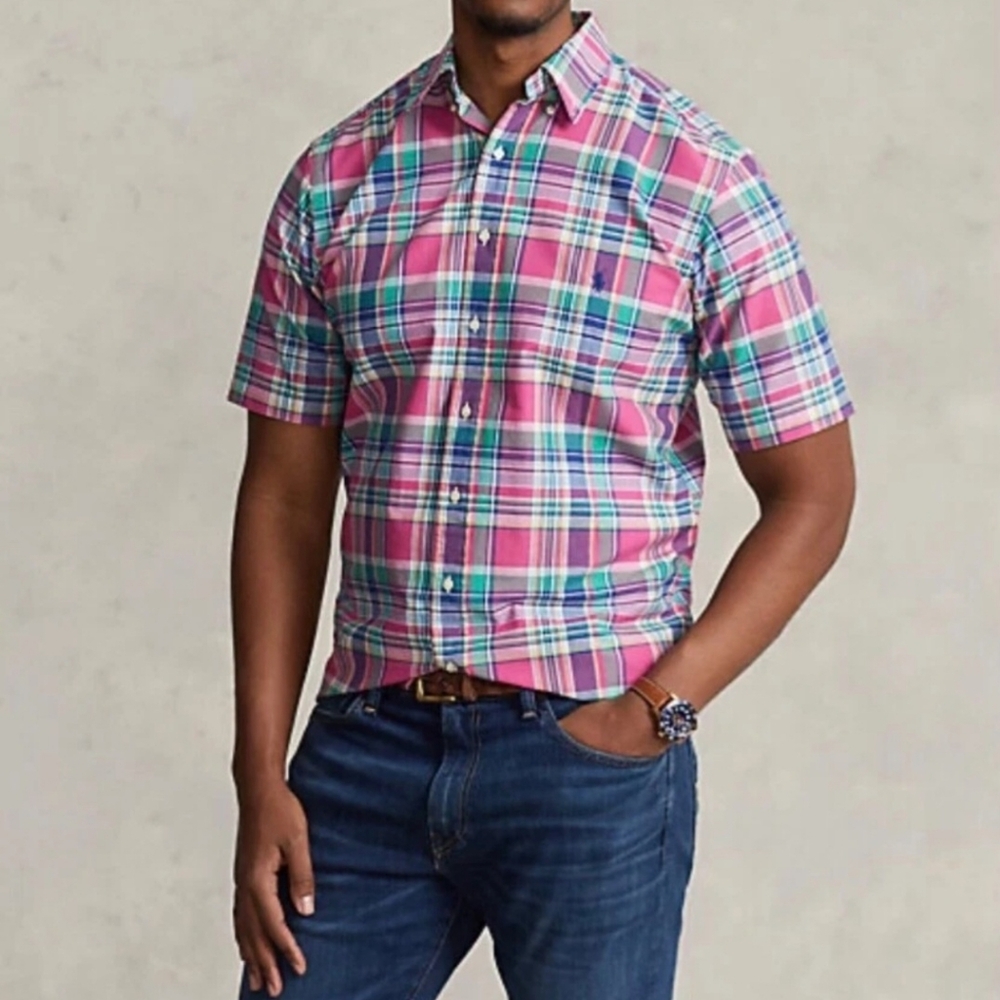 Polo Ralph Lauren Men's  Classic Fit Multi Plaid Oxford Shirt Size XL